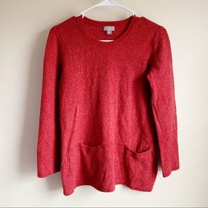 J Jill Red Wool Cashmere Blend Pullover Sweater